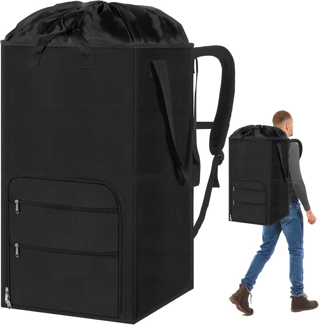 Extra Large Laundry Backpack Bag for College Dorm Room Camp Travel, Men Women Heavy Duty Laundry Hamper with Structure - Stand Itself and Easy Storage (Black) Extra Large Laundry Backpack Bag for College Dorm Room Camp Travel, Men Women Heavy Duty Laundry Hamper with Structure - Stand Itself and Easy Storage (Black)