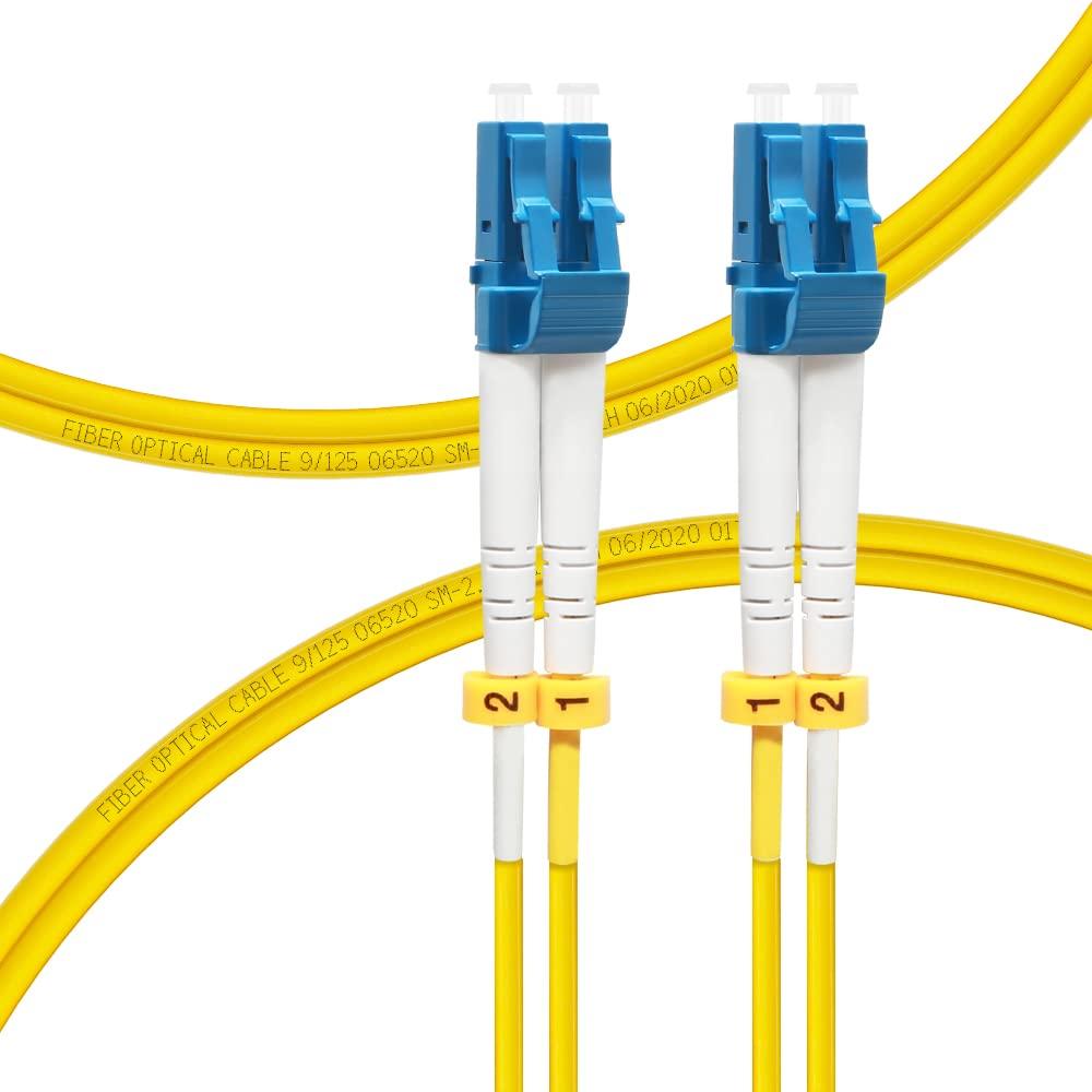 FLYPROFiber- 1M/3ft OS2 Single Mode LC to LC Fiber Patch Cable, SM Singlemode Duplex, SMF Fiber Optic Cable Cord, 1G/10GB, 9/125um, LSZH, Option: 0.2M - 200M