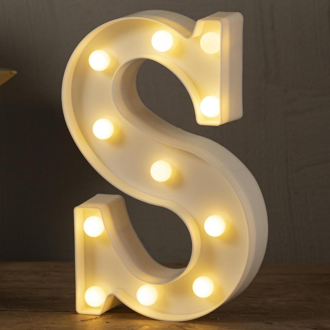 HXWEIYE Light Up Letters LED Marquee Letters Light Sign 26 Alphabet and 10 Number Lights Letter for Party Birthday Bar Battery Powered Christmas Decor Letter Lights (Warm White S) (8.5 Inch)