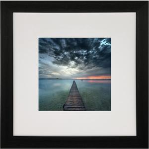 10x10 Gallery Picture frame with 6x6 mat,Freestanding and Wall Mountable Photo Frame, Black