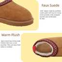 SMajong Kids Slippers Plush Warm Girls Fuzzy House Slippers Red/Brown, 35