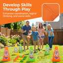 4-in-1 Plastic Carnival Party Games Set,Includes Ring Toss Games, Bean Bag Toss Games, Cones & 3-Legged Race Games, Sports & Outdoor Game Toys for Backyard, Birthday & Family Party