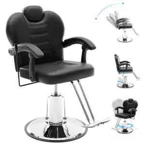 Tatub 90°-135° Reclining Salon Chair for Hair Stylist, 360° Swivel Barber Chair with Heavy Duty Hydraulic Pump, Adjustable Hair Chair for Barbershop, Home