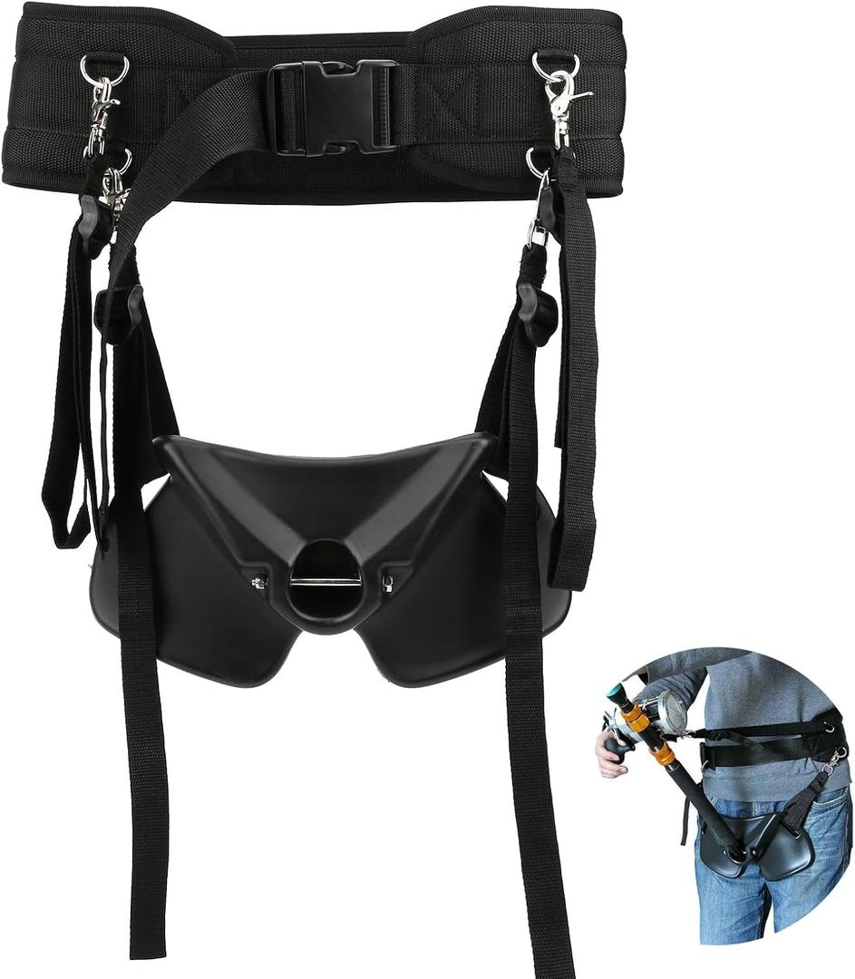 Fishing Belt Rod Holder, Adjustable Fish Fighting Belt Waist Rod Support Holder Stand Up Fish Fighting Rod Holder for Fishing Accessories