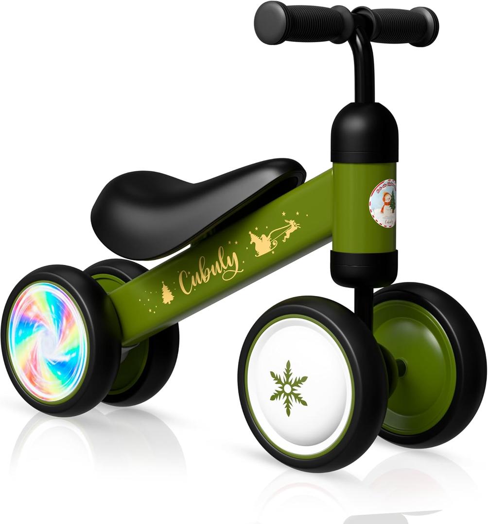Baby Balance Bike for 1-3 Year  First Birthday Boy Girl Gifts 12-36 Month Mini Bike|Colorful Lighting Wheels|Ride on Toys |Toddler Balance Bike 1-3 Indoor/Outdoor Bike (Green)