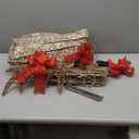 3-Piece 2D Lighted Christmas Deer Family Set - HOYECHI Large Outdoor Yard Reindeer Holiday Decoration with 145 LED Lights, Stakes, Zip Ties - Gold