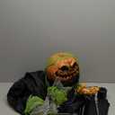 JOYIN 72" Halloween Decorations Outdoor Life Size Animatronics Ghost Pumpkin Decor, Sound-Actived Haunted House Props with Creepy Sound for Garden Yard Lawn