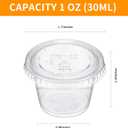Macarrie 2000 Pieces 1 oz Containers with Lids 1 oz Portion Condiment Cups Disposable Souffle Cups Sauce Cup Salad Container Plastic Food Cup for Restaurant Picnic Birthday Wedding Outdoor Party