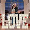 Pooqla 2.4FT Love Marquee Letters for Valentines Day Gifts for Him Her, Large Love Light Up Letters for Romantic Wedding Decor, Valentines Day Decorations for Party Decor Backdrop