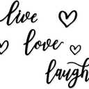 6-Piece Live Laugh Love Metal Wall Art  Rustic Farmhouse Letter Set with Heart Accents, Black Metal Sign Decor for Living Room, Bedroom & Gifts