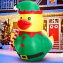 Leyndo 5FT Christmas Inflatables Decoration Outdoor Giant Christmas Elf Duck Inflatables Blow Up Duck with Build-in LEDs Lights for Xmas Party Mall Garden Patio Yard Lawn Indoor Outside Decor