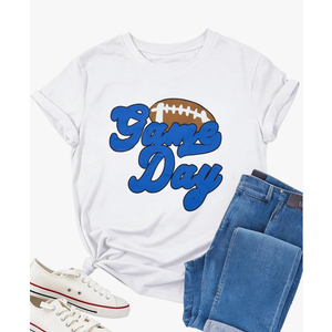 Game Day Shirts for Women Football Graphic Sunday Funday Tee Vintage Casual Football Season Short Sleeve Tee Tops XL