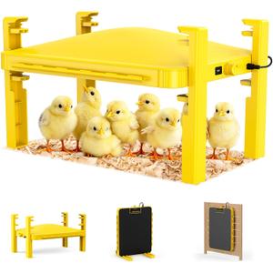 Brooder Plate for Chicks,Chicken Brooder Heater with Temperature Sensor Radiant Heating Panel for Chicken Coops Poultry (Yellow)