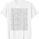 Benson First Name T With Glasses Personalized Vintage Tee T-Shirt, White, L