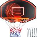 Large Wall Mounted Basketball Hoop, 36"x24" Shatter-Proof Backboard with 18" Rim & Anti-Tear Net, Indoor Outdoor Basketball Hoop for Family Fun with Kids Adults