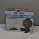 Baker's Friend Electric Quesadilla Maker with Extra Stuffing Design, 9.5 Inch with Easy Slice 6 Wedge, Non Stick Surface, Non-Slip Feet, Grilled Cheese Maker Machine, Graphite Black