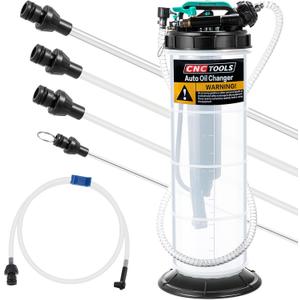 Estune 2 Gallon/7.5 L Manual Pneumatic Fluid Extractor, Automotive Oil Extractor Pump Oil Vacuum Changer with 5 Pcs Brake Bleeding Hose for Car, SUVs, Truck, Yachts