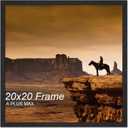 A PLUS MAX Square 20x20 Frame, Black Engineered Wood Picture Frame for 20 x 20 Picture Poster Photo, Light Weight 20 by 20 Frame with Wood-grain for Wall - 1 Pack/Black/20 x20