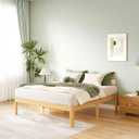 ZIYOO 18 Inch Full Size Natural Bamboo Platform Bed Frame, Modern Minimalist Design, Easy Assembly, Heavy Duty Support, No Box Spring Needed