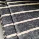 Morebes Modern Washable 5x7 Rug for Living Room, Geometric Striped Bedroom Rug Non Slip Office Rug, Stain-Resistant Low Pile Soft Indoor Floor Carpet for Dining Room Playroom, Black