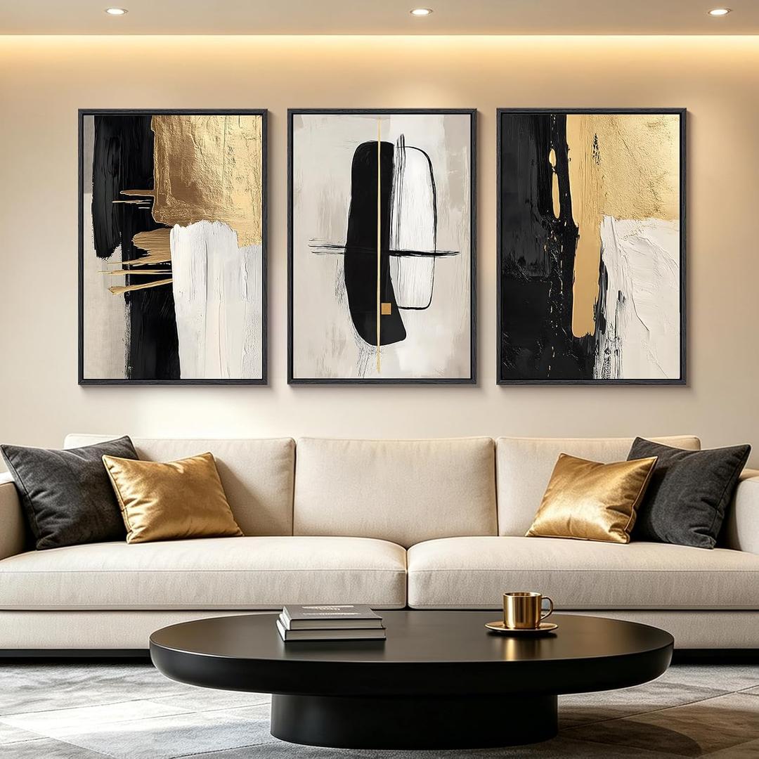 Large Wall Art For Living Room,3 Piece Framed Wall Art for Wall Decorations Living Room Minimalist Wall Art Canvas Prints Paintings Artwork for Walls,Hallway,Office Wall Decor 24x36 Inch, 3pc