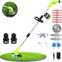 Cordless Weed Wacker, Grass Trimmer with 2Pcs 2.0Ah Li-Ion Battery Powered and 3 Types Blades,12V Electric Weed Trimmer/Edger for Garden Yard Work and Lawn Care
