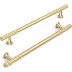 10 Pack 7.5 Inch(192mm) Kitchen Cabinet Handles Brushed Gold Cabinet Pulls Kitchen Cabinet Hardware Drawer Pulls for Cupboard Wardrobe