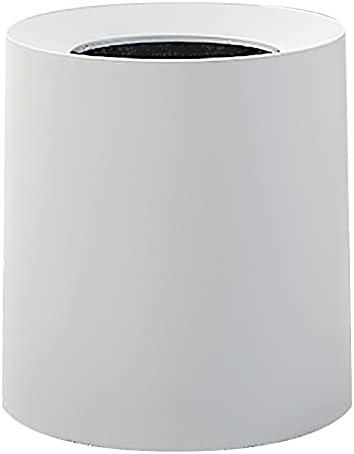 Modern Round Waste Basket - 3.2Gal/12L Open Top Trash Bin - White Garbage Can with Removable Plastic Bin - Keeps Liner Bag Hidden - Bathroom Garbage Can or Trash Can for Kitchen - Minimalist Office