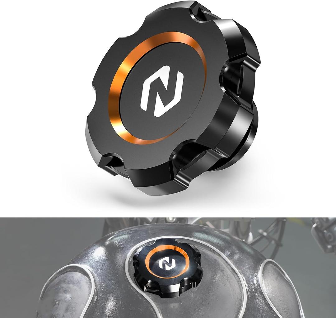NICECNC Orange Fuel Tank Cap with O-Ring Compatible with Harley Iron 1200 XL1200NS 2018-2021, Sportster 1200 Low XL1200L 2008-2009, 2011, Dyna Fat Bob FXDF 2009-2010, See Fitments