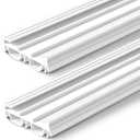 Pushglossy 2 Pcs 36" Slide on Door Sweep 1-3/4" Wide Vinyl Weatherstrip Seal for Exterior Doors, Energy Efficient Draft Stopper, Easy Slide in Installation, Blocks Dust/Insects/Noise (White)