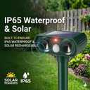 2026 Upgraded Solar Ultrasonic Animal Repellent Outdoor Cat Deer Repellent Devices Waterproof with Motion Sensor Squirrel,Dog,Raccoon,Skunk,Rabbit,Coyote Deterrent for Yard Garden, Green, Pack of 4