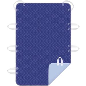 Positioning Bed Pads with 8 Handles for Elderly & Patients -34 x 52 Washable Reusable Incontinence & Repositioning Transfer Aid, Smart Sheet & Non-Slip Bed Pads