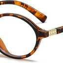 Oval Retro Blue Light Blocking Glasses for Women Men Vintage Fashion 90s Small Face Computer Screen Gaming TV Phones Anti Eyestrain & UV Glare Glasses Non-prescription (1 Pack of Leopard)