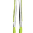BBQ Tongs,High Temperature Resistant Nylon Food Clip Stainless Steel Bread Clip, Heat-Resistant Grilling Tools with Multiple Color Choices for Outdoor and Kitchen Use (Light Green)