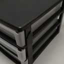 IRIS USA Plastic Stacking Desk Top 3-Drawer Storage Organizer, 2-Pack, for Makeup Vanity Nail Polish Bathroom Stationery Art Craft Supplies Kitchen Office Garage and Small Organization, Medium, Black