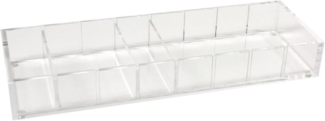 russell+hazel Acrylic Compartment Bloc, 12 x 4 x 1.5," 3 Moveable Dividers, 1 Count, 98141