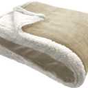 Blanket - Faux Sheepskin Throw Blanket - 100% Polyester Reversible Blanket for Bed Room or Living Room Sofa - Soft & Cosy Blanket Throw 54x74