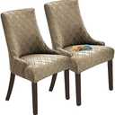 KELUINA Wingback Dining Chair Covers, Reusable Accent Chair Covers Slipcover with Arms, Remove Washable Dining Chair Protector Covers for Dining Room (Set of 1, Khaki)