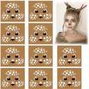 10 Sheets Deer Face Tattoo Temporary Costume Makeup Paint Kit Stickers Halloween Animal Face Decal Accessories for Women Party Decor Body Cosplay Accessories (face10),Set of 2