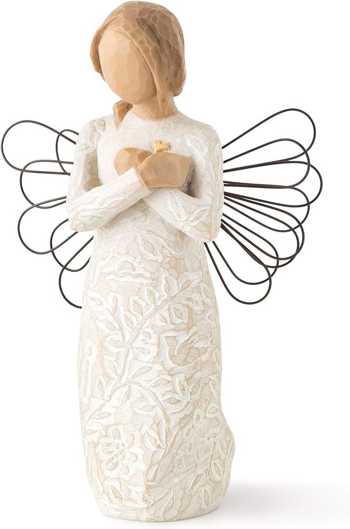 Willow Tree Remembrance Angel (Lighter Skin), MemoriesHold Each one Safely in Your Heart, A Gift to Express Sympathy, Comfort, Remembrance and Healing, Sculpted Hand-Painted Figurine