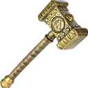 Viking Plastic War Hammer Prop Weapons for Men Halloween Costume, Medieval Cosplay Accessory Replica LARP Birthdays Gifts (Hammer Gold)