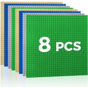 Classic Baseplates Building Plates-12 Color Pack 10" x 10" Building Boards,100% Compatible with All Major Brands and Activity Table, Creative Platforms Mats for Toy Bricks, Color 
Amazon's Choice