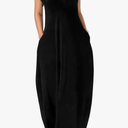 OFEEFAN Women's Maxi Dresses Summer Spaghetti Strap Dress with Pockets M