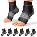 6 Pairs Plantar Fasciitis Socks for Men & Women, Ankle Brace Compression Socks with Arch Support for Achilles Tendonitis, Heel Pain, Swelling & Arthritis Relief, Black, X-Large