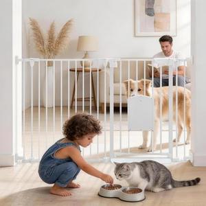 NexusSmash Baby Gate with Cat Door, Extra Wide 29.14-128.34 Inch Pet Gate