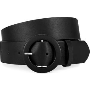 XZQTIVE Women's Wide Belt Fashion Candy Color Round Buckle Ladies Belt for Jeans Pants Dresses