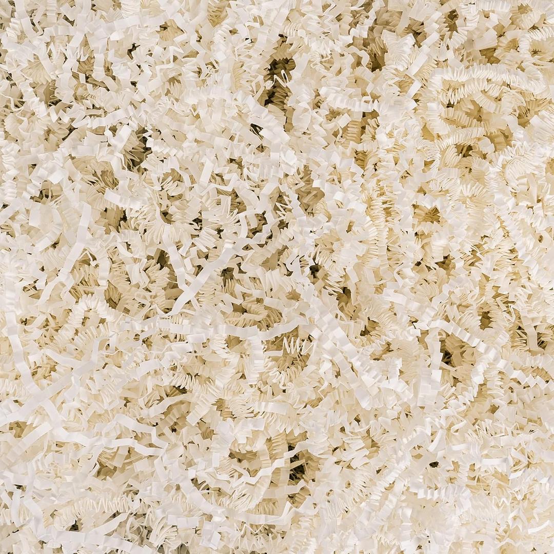 Uptotop 1/2 LB Crinkle Cut Paper Shred Filler for Gift Wrapping, Gift Basket Filling, Perfect for Birthday, Christmas, Thanksgiving, Halloween, Easter, Valentine's Day, Mother's Day, Father's Day, Wedding & Holiday Decor, White (8 Ounce (Pack of 1))
