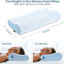Cervical Pillow for Neck Pain Relief, Contour Memory Foam Pillows for Sleeping, Odorless Ergonomic Pillow Adjustable Orthopedic Cooling Pillow Bed Pillow Neck Support for Side Back Stomach Sleepers