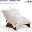 MAXYOYO Adjustable Living Room Chair, Convertible Bean Bag Chair & Recliner with Frame, Removable Cushion Floor Sofa Corded Fabric, Soft Upholstered Lounge for Bedroom, Dorm, Beige, Large, 39.4"D x 37.8"W x 34.5"H