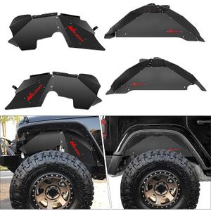 Nilight Front & Rear Inner Fender Liners Wheel Cover Fit for 2007-2018 Wrangler JK JKU 4WD (4-Door/2-Door) Unlimited Bolt-on Style Fender Flares Splash Guards